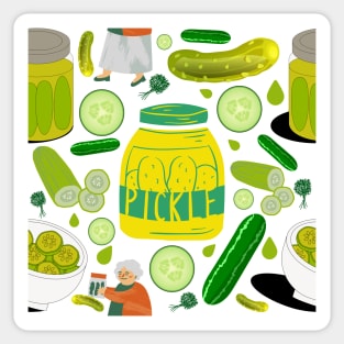 Pickle Lovers Pattern Sticker